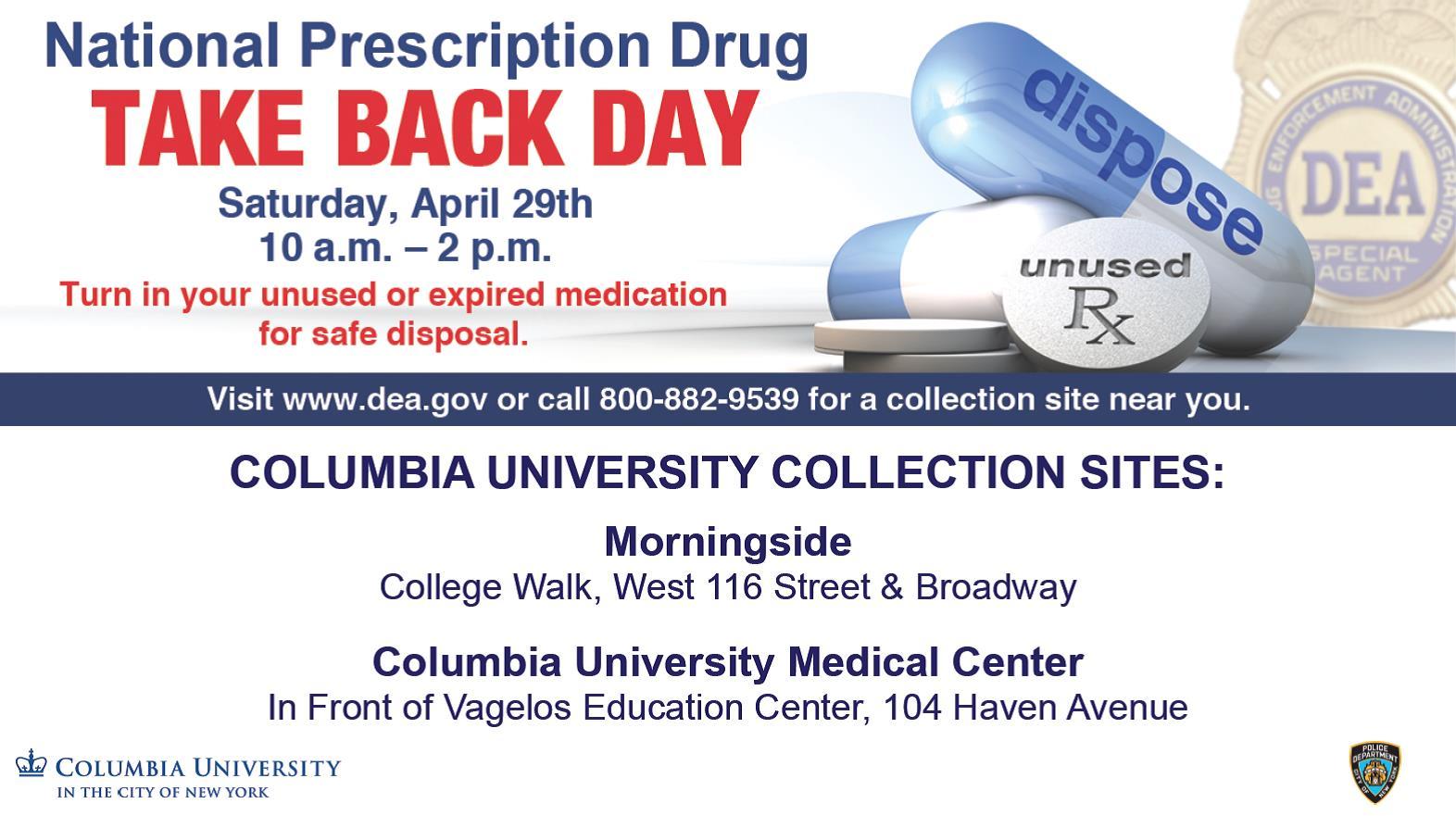 National Prescription Drug Take Back Day Facilities and Operations